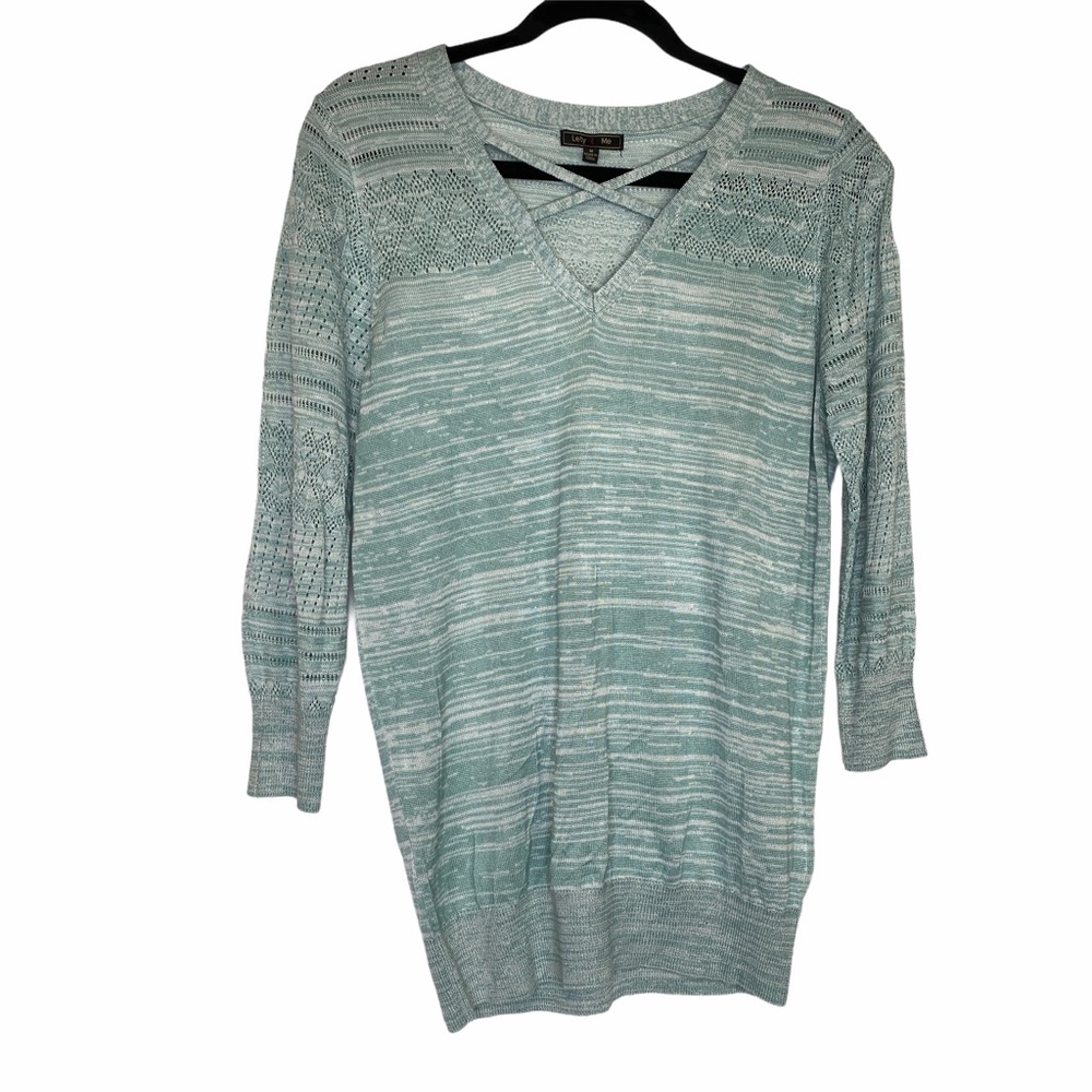 Lefty & Me Sweater Lightweight Long V-Neck 3/4